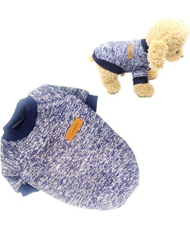 Warm Dark Blue Dog Sweater - Winter Pet Clothing for Small & Medium Dogs | Stylish & Cozy Gray Sweater for Cats & Dogs - Buy Online on GoSupps.com