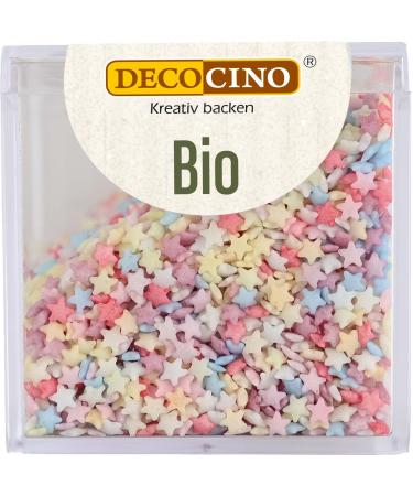 Decocino Bio Streudekor Stars-50 g-Vegan Sugar sprinkle made of organic quality grape lugers for decorating & decorating cakes cakes & desserts