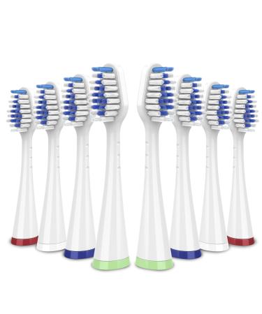 Replacement Toothbrush Heads for Waterpik Complete Care 5.0/9.0 (CC-01/WP-861), STRB-8WW, (8-Pack, White)