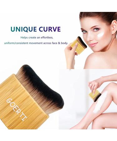 Goerti Tanning Brush - Self Tan Kabuki Brush for Face & Body - Makeup & Bronzer Blending Brush with Protective Case - Buy Online on GoSupps.com
