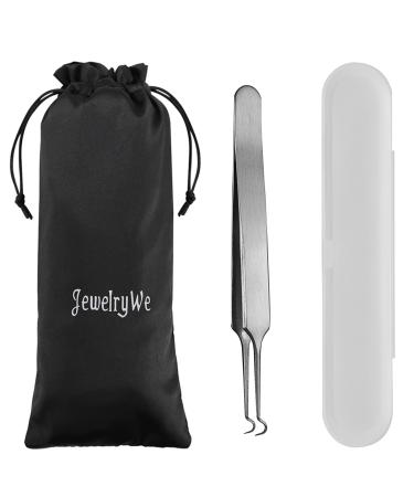 JewelryWe Stainless Steel Blackhead Remover & Pimple Clips - Curved Needle Tool for Clear Skin - Buy Online on GoSupps.com