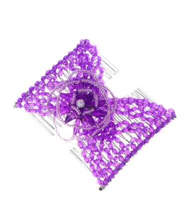 Beaupretty Hair Comb Gel Nail Polish Hair Hoop Womens Oktoberfest Accessories Short Hair Beautiful Headdress Hair Device Bday Decorations for Women Fascination Rn Beaded Headgear Purple