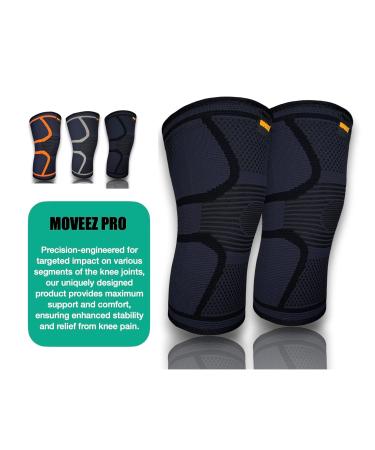 Pro Knee Braces Pair for Men & Women - Pain Relief for Meniscus Tear ACL Arthritis Inflammation & Circulation - Max Support Compression Sleeve (Black Medium - Buy Online on GoSupps.com