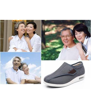 Yytcsjz Men's Diabetic Shoes - Adjustable Large Size Walking Shoes for Edema, Arthritis, Swollen Feet - Non Slip Summer Footwear (Grey, Size 8) - Buy Online on GoSupps.com