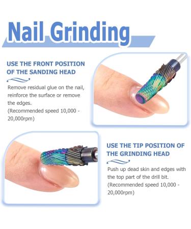 Mesee 5 in 1 Pro Nail Drill Bit 3/32" Shank Tapered Barrel Nail Bit Tungsten Steel Nail File Drill Bit for Manicure Pedicure Acrylic Hard Gel Nails Art Polishing Cuticle Removal - Buy Online on GoSupps.com