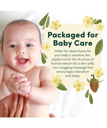 Organic Baby Care Jojoba Oil - 100% Pure Unrefined & Cold Pressed for Skin Hair & Nails | 8.45 fl oz - Fights Cradle Cap & Dry Skin - Buy Online on GoSupps.com