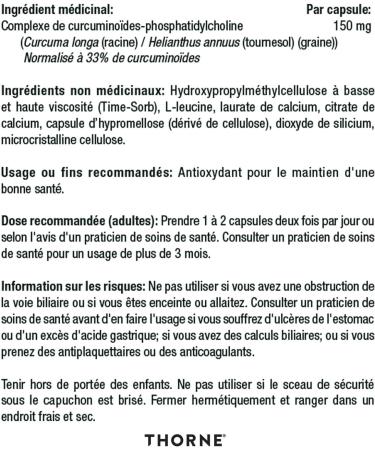 Thorne Meriva-SF - Sustained Release Curcumin Phytosome Supplement - 120 Capsules - Buy Online on GoSupps.com