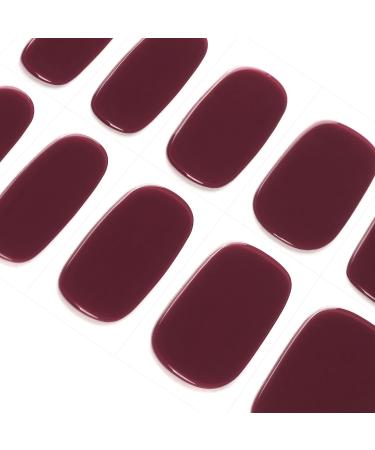Danni & Toni Claret Half Hardened Gel Nail Films - Amarant Red Monochrome Nail Stickers | 28 Semi-Hardened Nail Design Wraps - Buy Online on GoSupps.com