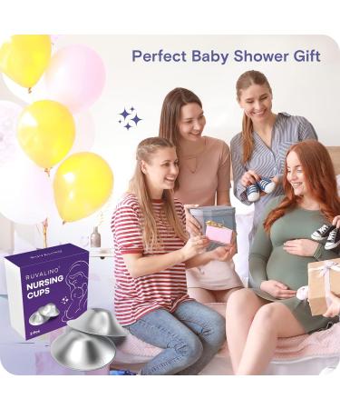 RUVALINO Silver Nipple Shield Breastfeeding - Premium Breastfeeding Silver Cups for Nursing Moms to Protect and Soothe Sensitive Nipples Safe and Nickel-Free Silver Nipple Cups (Regular) - Buy Online on GoSupps.com