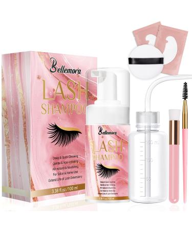 Mild Lash Shampoo for Deep Cleaning and Removing Eye Makeup Oil Dust from Eyelash Extensions - 100ml 3.38 fl.oz For Salon & Home Use