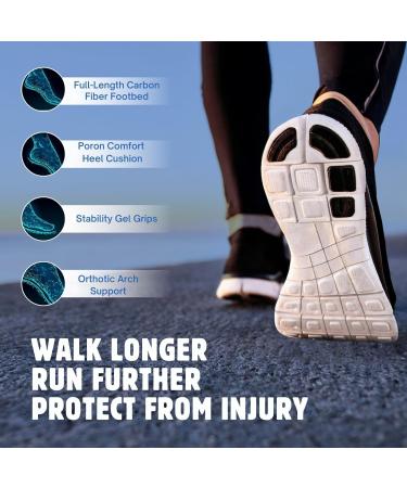 Carbon Fiber Shoe Insoles for Men & Women - Ergonomic Arch Support & Shock Absorbing Cushion for Turf Toe Hallux Rigidus & Plantar Fasciitis - X-Large - Buy Online on GoSupps.com