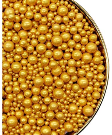 Edible Pearl Sugar Sprinkles - 120g | Perfect for Cake Decorating Cupcakes & Ice Cream | Gold Shaker Jar Favors for Weddings & Parties - Buy Online on GoSupps.com