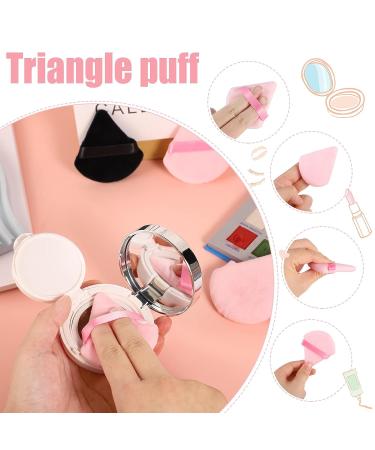 15-Piece Triangle Powder Puff Set for Flawless Makeup Application - Black, Pink, White - Buy Online on GoSupps.com