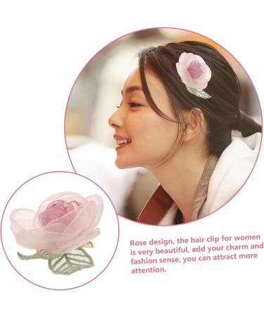 minkissy Girls Hair Accessories Flower Hair Accessories Girl Hair Accessories Bridal Hair Accessories Flower Hairpin Hair Clips for Women Cute Hair Clips Miss Plastic Side Clip Rose - Buy Online on GoSupps.com