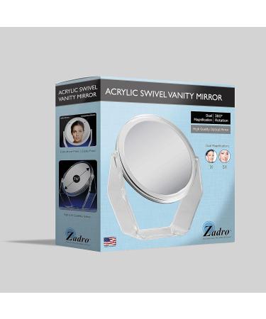 Zadro 8.5 Inch Round Dual Sided Swivel Vanity Mirror 5X/1X Magnification Seafoam 8.5 - Buy Online on GoSupps.com