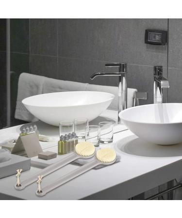 2-Pack Gray Long Handle Back Scrubber for Shower - Bath Brush for Massage and Improved Blood Circulation - Buy Online on GoSupps.com