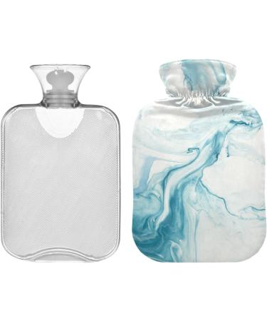 Blue Marble Hot Water Bottle with Cover - 2L for Pain Relief & Cramps Relief | International Shipping Available - Buy Online on GoSupps.com