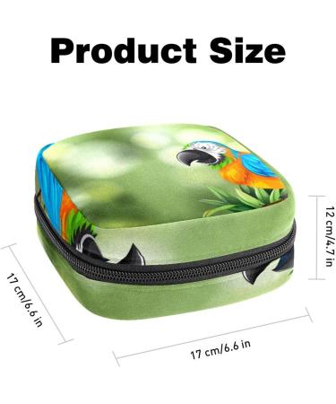Women's Parrot Pattern Portable Period Kit - Bonds Storage Pockets Holder for Feminine Products - Buy Online on GoSupps.com
