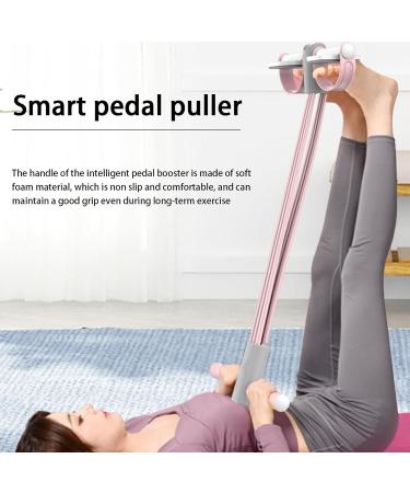Buy Puller Resistance Rope Fitness Workout Tool | Multi-Functional Stretch Bands with Pedals & Foot Resistance for Abs Arms & Yoga Pink - Buy Online on GoSupps.com