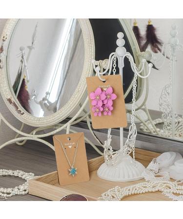 100pcs Kraft Earring & Necklace Display Cards - Personalized Jewelry Cards for DIY Crafts and Retail (3.5x2.4) Brown Paper Ear Studs Display Cards - Buy Online on GoSupps.com