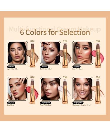LMDAOO 3PCS Blush Contour Highlighter Set - Natural Matte Finish Cream Sticks for a Silky Smooth Glow | International Shipping - Buy Online on GoSupps.com