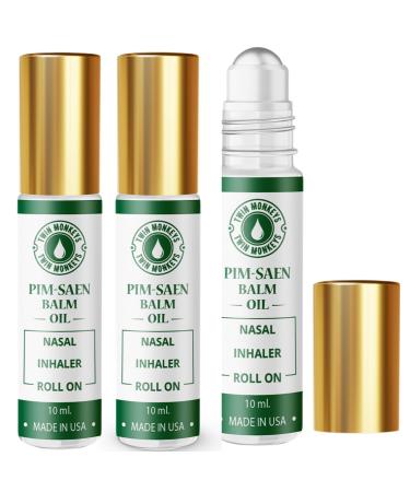 TWIN MONKEYS Oil | Pure PIM-SAEN Balm Oil ROLL ON (Pack of 3)
