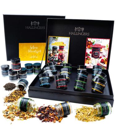 Hallinger's nice Advent season - 12 varieties tea gift set for Christmas vegan & gluten -free in screw glasses (set) - Mother's Day gift & gift ideas for Father's Day |Generation congratulations friend tea nice Advent season