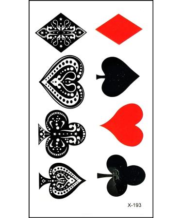 Umama Mini Tattoos Playing Cards Set - Fun Temporary Tattoos for Adults - Casino Gambling Lucky Designs - Removable Body Art - Buy Online on GoSupps.com