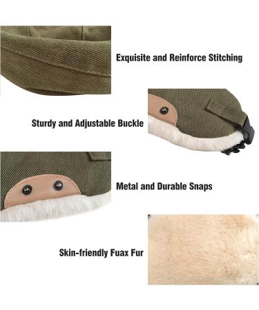 Peicees Trapper Aviator Hat and Goggles Set - Camel Hat with Fur Ear Flap and Cooper Frame/Clear Lens - Buy Online on GoSupps.com