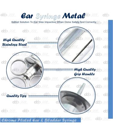DDP Ear Wax Removal Syringe 4 OZ - Brass Chrome Finish | Gentle Ear Cleaning Tool - Buy Online on GoSupps.com