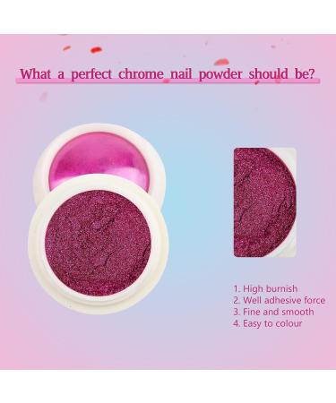 LEDSUUEI Upgrade Rose Gold Chrome Nail Powder Super Mirror Effect Metallic Nail Art Pigment Powder Set Shiny Nail Glitter Chrome Powder with Magic Mirror Effect for Nail Art Design Decoration B-Chrome - Buy Online on GoSupps.com