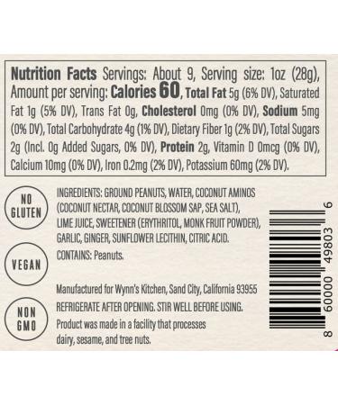 Wynn's Kitchen Vegan Peanut Sauce 9 OZ - Sugar-Free & Keto Friendly - Buy Online on GoSupps.com