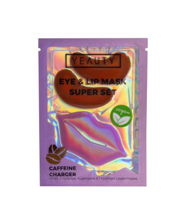 Yeauty Super Set Caffeine Charger - Eye and Lip Mask combined in a product!Facial care set for eye and lip area in an application - caffeine hyaluron and peptides 1 set - Buy Online on GoSupps.com