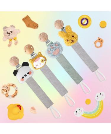 VVAYHUA Cute Animal Pacifier Clip - Soft Cotton Holder for Boys and Girls (Yellow Rabbit) - Buy Online on GoSupps.com