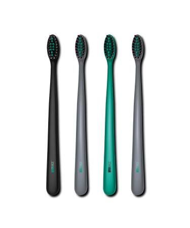 Man Made: 4 Pro-Flex Ultrs Soft Toothbrushes for Adults  Manual Toothbrushes  Become a Better Man - Ultra Soft Medium Tip Bristles (Green)