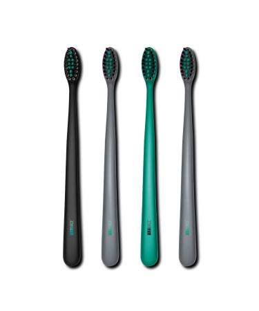 Man Made: 4 Pro-Flex Ultrs Soft Toothbrushes for Adults  Manual Toothbrushes  Become a Better Man - Ultra Soft Medium Tip Bristles (Green)