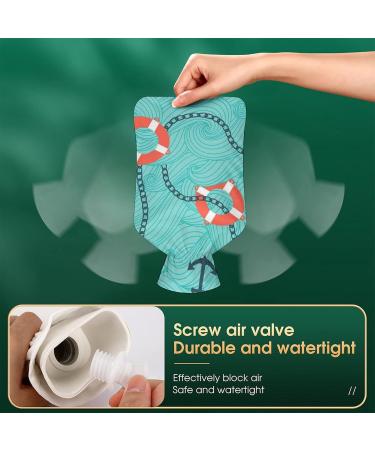 Hot Water Bottle with Lid - Anchor Pattern Rubber Bag for Pain Relief Cramps & Foot Warmer | Hot & Cold Therapy - Buy Online on GoSupps.com
