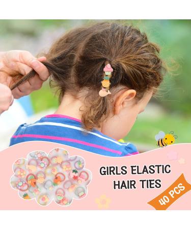 Unaone 40 PCS Cute Cartoon Hair Ties for Girls | Stretchable Elastic Bands for Ponytails | Ideal for Baby Girls, Toddlers, Kids | Type 3 - Buy Online on GoSupps.com
