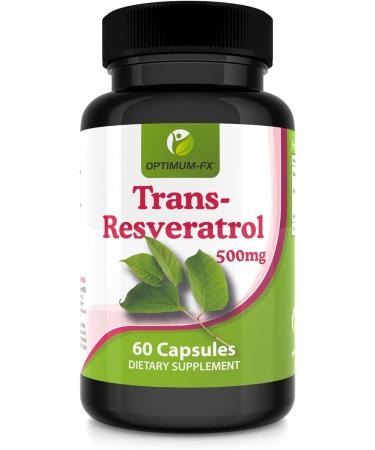 High Strength Resveratrol 500mg Capsules - 60 Vegan Caps - 2 Months Supply - Buy Online on GoSupps.com