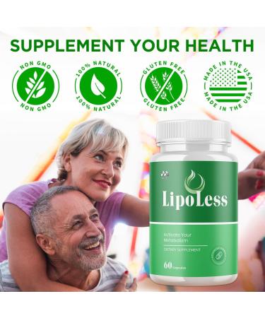 LipoLess Capsules Official Lipo Less Supplement Pills with All Natural Ingredients Advanced Formula for Optimal Health & Wellness Support with Premium Vitamins for Active Women & Men (60 Capsules) - Buy Online on GoSupps.com