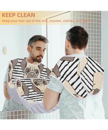 Beard Bib Apron for Men | Non-Stick Waterproof Hair Catcher & Grooming Cloth | Cute Dogs Painting Design - Buy Online on GoSupps.com