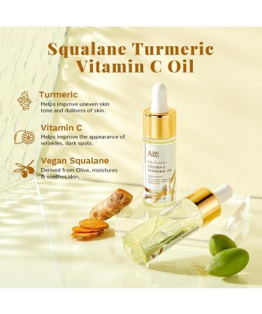 ANAI RUI Squalane Facial Oil Set - Vitamin E Rosehip Turmeric & Bakuchiol Oils Soothing Skincare Gift Set - 3 Pack Blue - 20 ML Each - Buy Online on GoSupps.com
