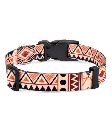 Mihqy dog collar adjustable soft & comfort dog collar Bohemian flowers geometric trunk design for small medium and large dogs (line geometry XS) XS (neck circumference 20-30 cm width 1.5 cm) line geometry