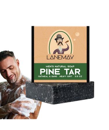 Pine Tar Soap coal-tar soap natural soap for men Natural Bar Soap for Men Handmade Brightening Pine Tar Soap for Remove Acarid Bacteriostasis Clean and Degrease with Dense Foam