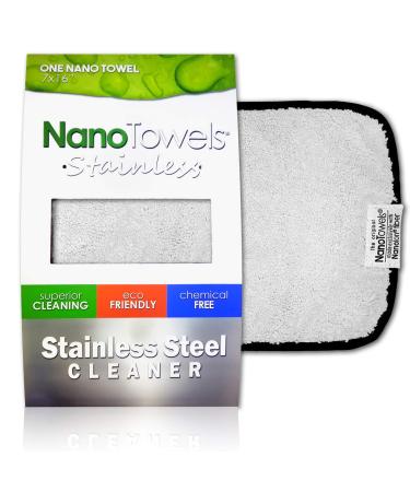 Nano Towels Stainless Steel Cleaner | The Amazing Chemical Free Stainless Steel Cleaning Reusable Wipe Cloth | Kid & Pet Safe | 7x16 (1 pc)