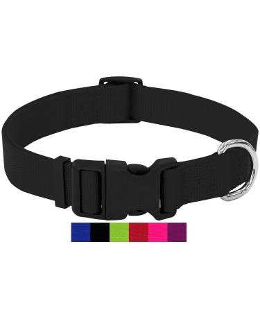 Dey - Premium dog collar nylon |Adjustable |For small and large dogs |Many colors and sizes |Collar dog cat puppy |Dog neck bands |Cat neck band |Puppy neck band |Black L L - 2.5 x 45-68 cm black