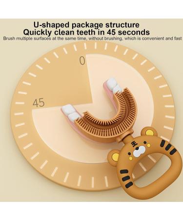 Shop Cartoon Tiger U-Shaped Toothbrush | 360 Soft Silicone Dental Care for Kids | International Shipping - Buy Online on GoSupps.com