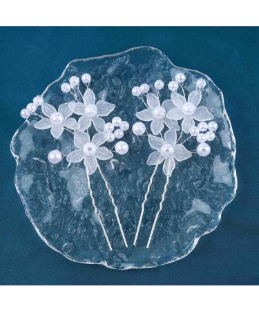 Allereya Pearl Wedding Hair Pins Hair Clip Pearl Flower Hair Pins Hair Clip Silver Pearl Bridal Headpiece Decorative Bobby Pins Head Clip Pearl Bridal Hair Accessories for Women and Girls (Silver B) Floral - Buy Online on GoSupps.com