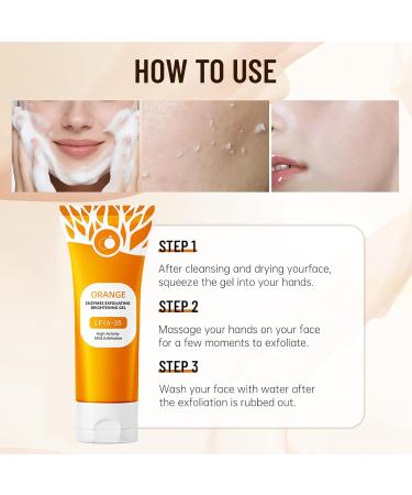 2 Pi ces Gel Exfoliant aux Enzymes d'Orange Gel Exfoliante Bio pour le Visage et le Corps Gommage Visage Exfoliant pour Tous Peau Gels Nettoyant pour Tous Types de Peaux R duit les Imperfections - Buy Online on GoSupps.com