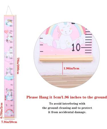 Heyu-Lotus Kids Height Chart 200X20CM - Removable Canvas and Wood Growth Chart for Boys Girls Bedroom Decoration (Unicorn 1) - Buy Online on GoSupps.com